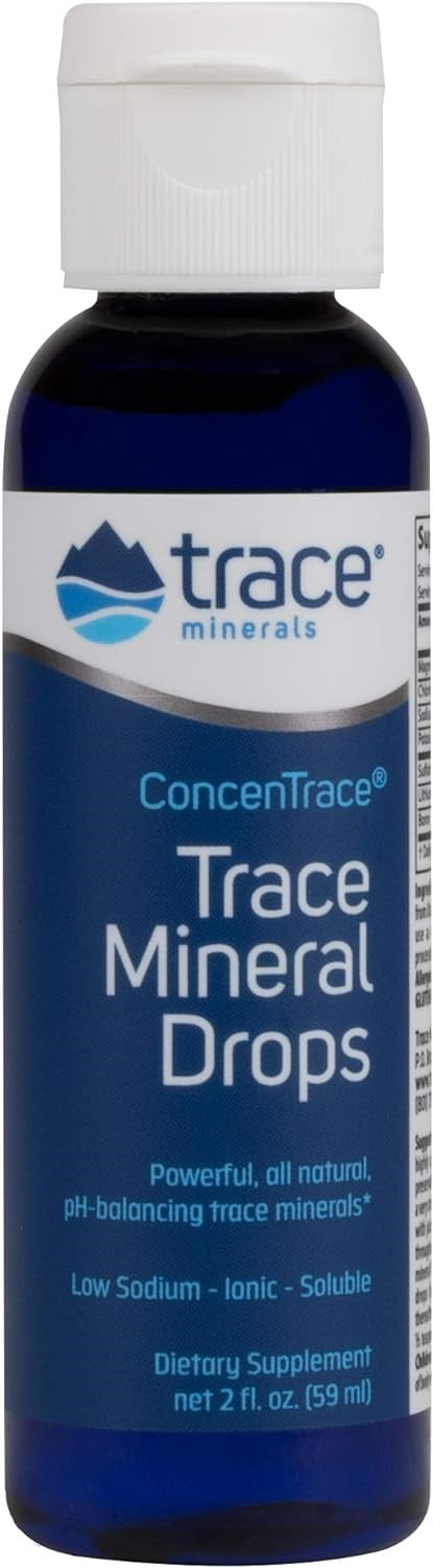 Trace Minerals ConcenTrace Drops | Ionic Liquid Minerals | Magnesium, Chloride, Potassium | Energy & Hydration | 24-Day Supply | 2 fl oz