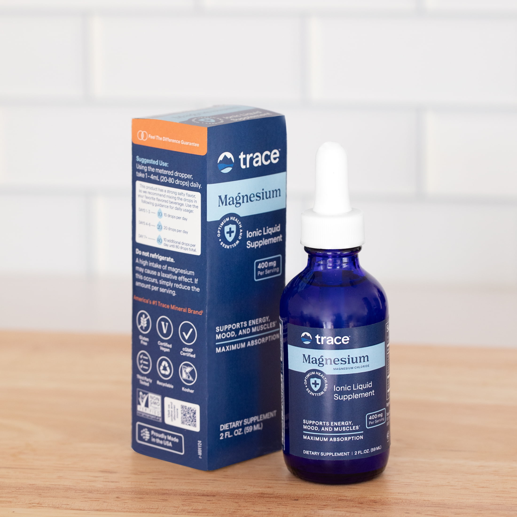 Trace Minerals Liquid Ionic Magnesium 400mg - Supports Heart Health, Blood Pressure, Mood, Sleep, Energy - 2oz