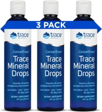 Trace Minerals ConcenTrace Drops | Full Spectrum Ionic Minerals | Liquid Magnesium, Potassium, Chloride | Energy Electrolytes | 288-Day Supply | 8 fl oz (3-Pack)