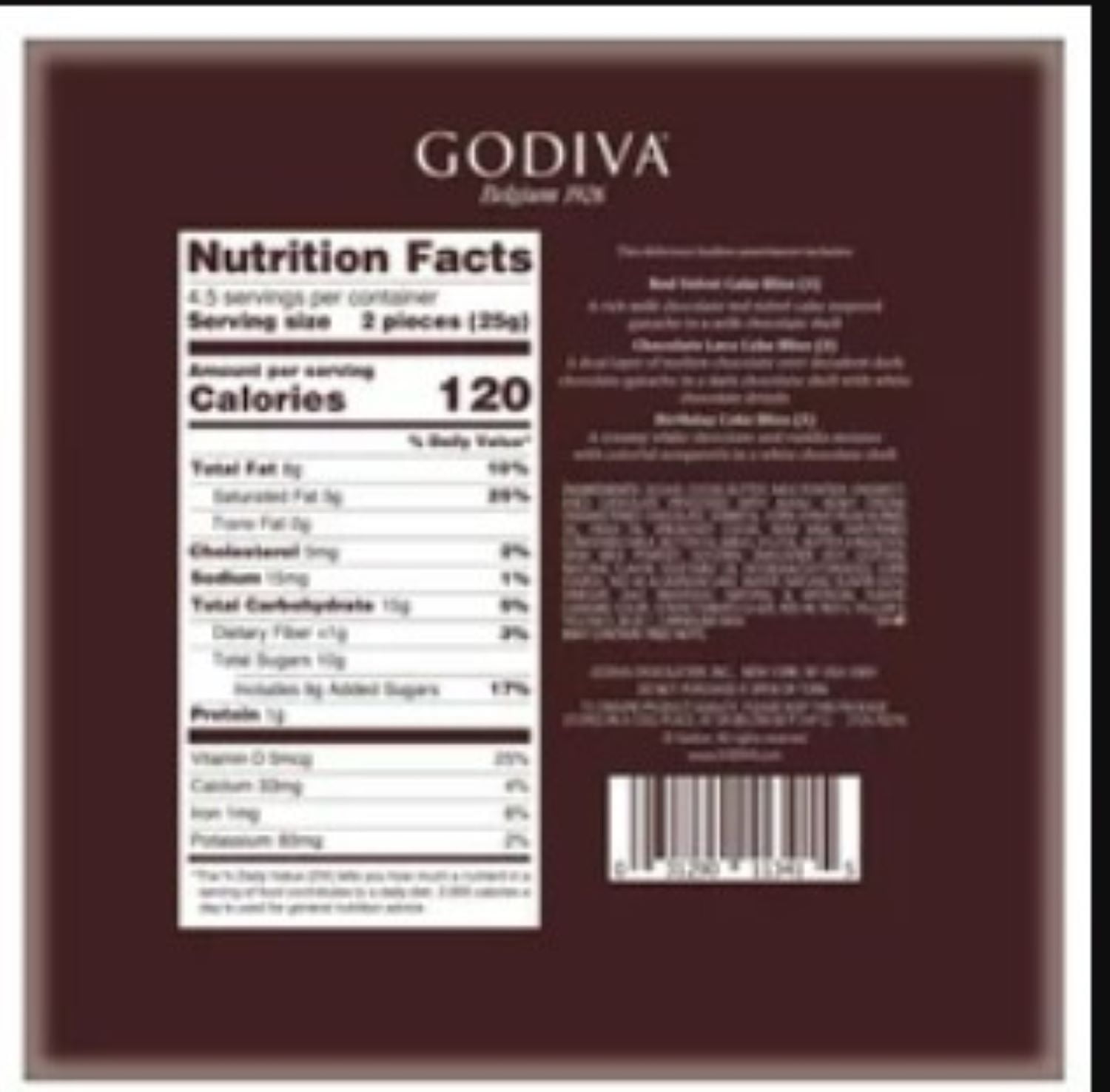 Godiva Goldmark Assorted Cake-Inspired Chocolate Creations, 9 Pieces 3.8 oz