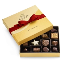 Godiva Holiday Assorted Chocolate Gold Gift Box, 19-Piece Collection