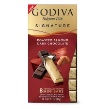 Godiva Dark Chocolate Almond Mini Bars, 3.1 oz, 8 Count - Winrock Store Exclusive