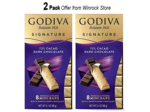 Godiva Signature Dark Chocolate Mini Bars 2-Pack, 3.1 oz each
