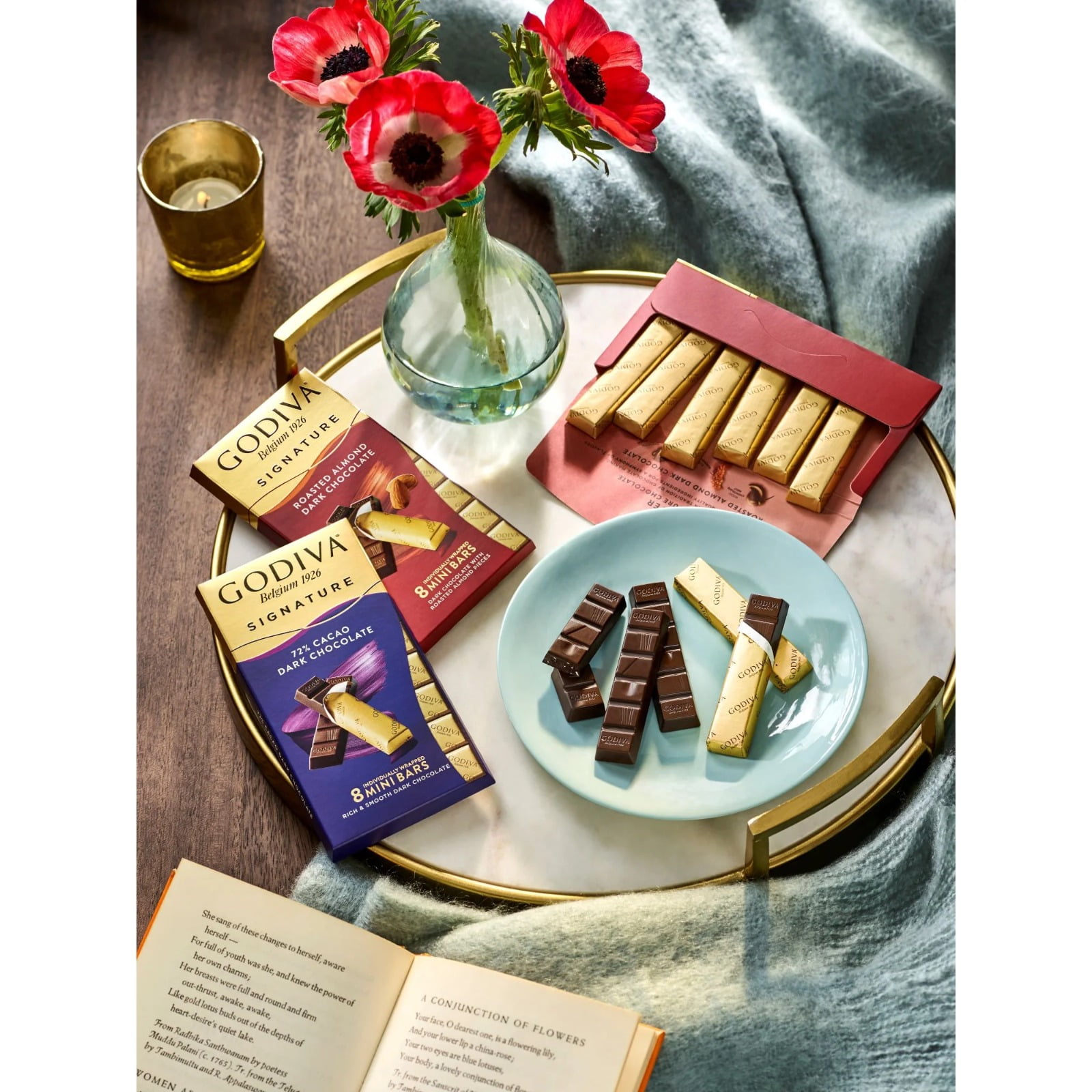 Godiva Signature Dark Chocolate Mini Bars 2-Pack, 3.1 oz each