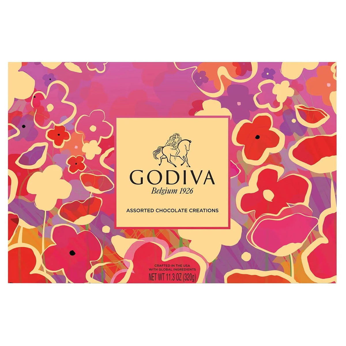 Godiva Spring Box Chocolate Assortment - 27 Pieces (11.3 oz) with Milk, Soy, Tree Nuts