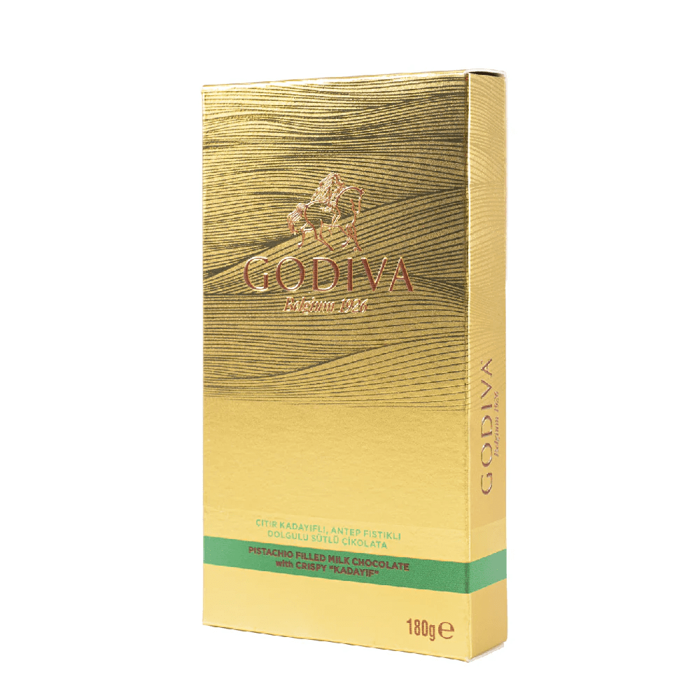 Godiva Dubai Milk Chocolate with Kadayif, Pistachio Crunch 6.35 oz (180g)
