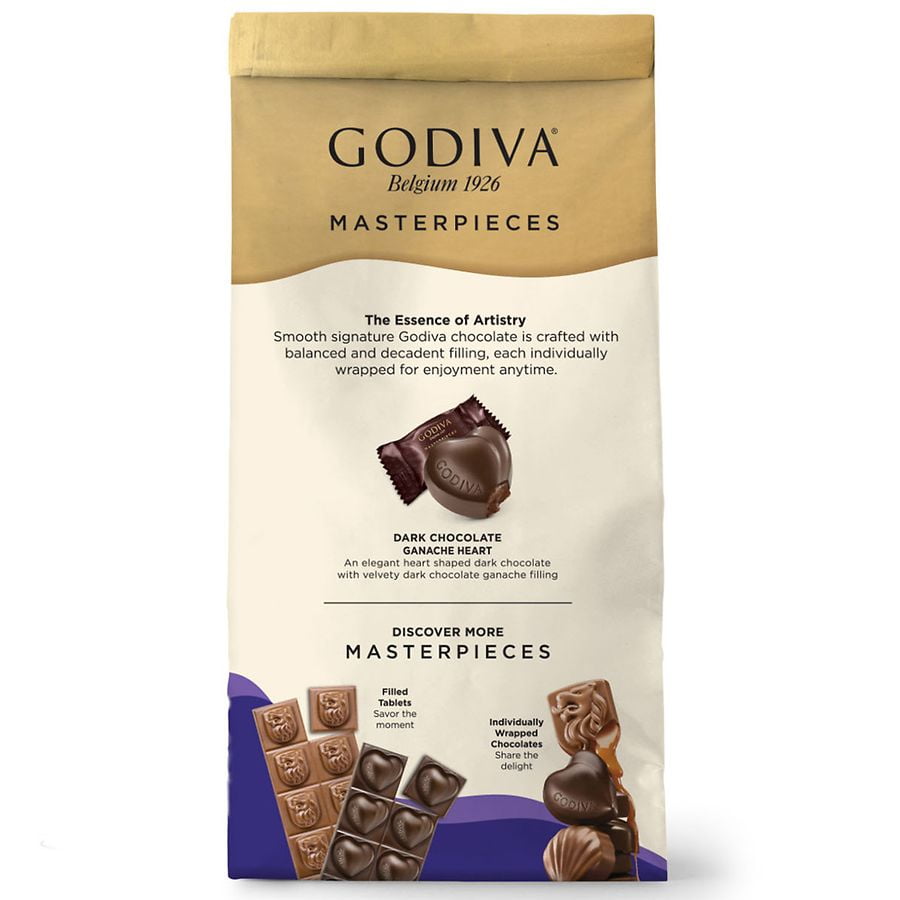 Godiva Dark Chocolate Ganache Heart Chocolates - 4.9oz Bag, Pack of 2
