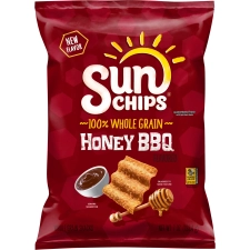 SunChips Honey BBQ Whole Grain Snack Chips, 7 oz Bag