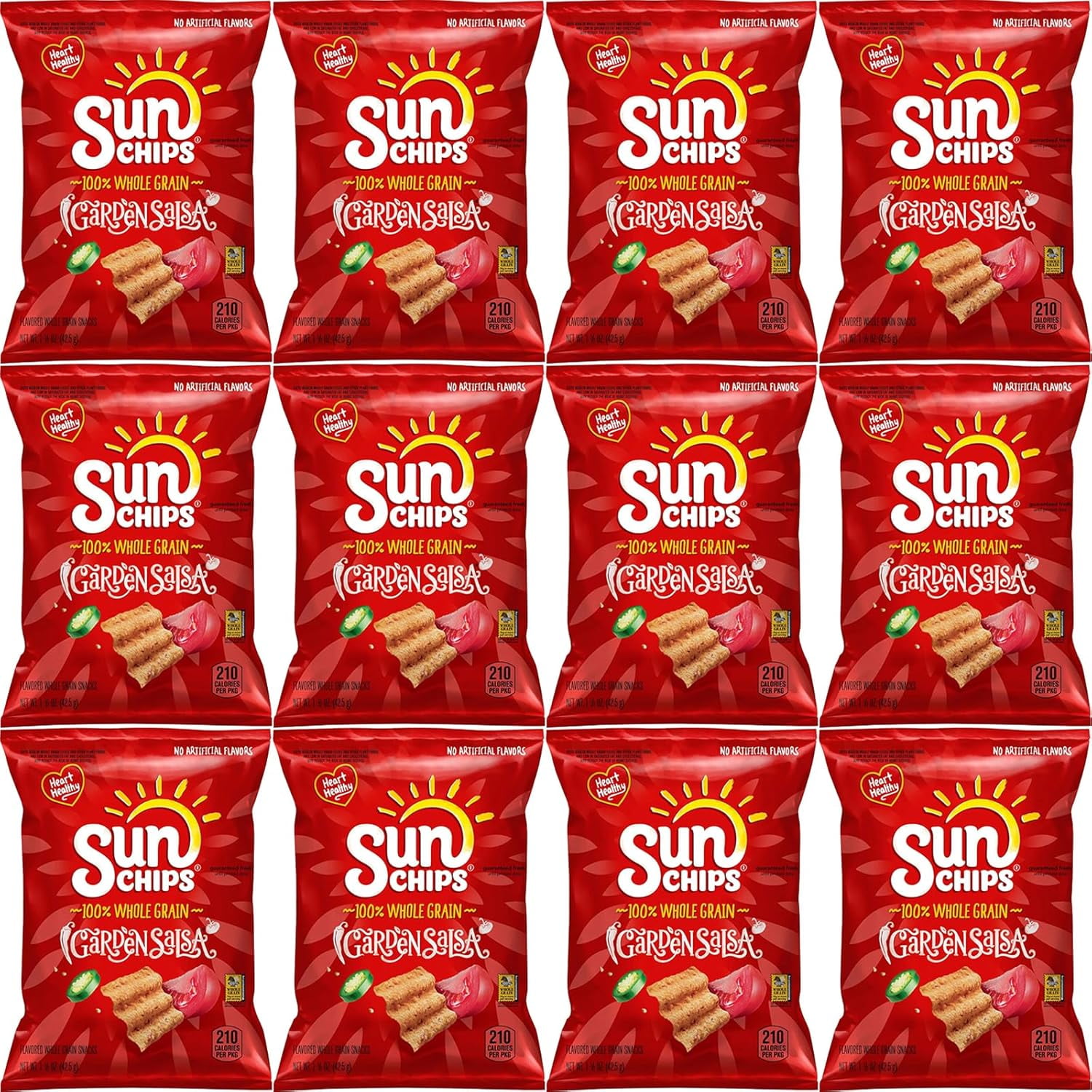 SunChips Garden Salsa Whole Grain Chips, 1.5 Oz Bags, Pack of 12 - Shoppyway Bundle