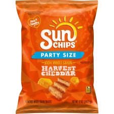 SunChips Harvest Cheddar Flavored Whole Grain Snacks, 12 oz Bag