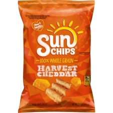 SunChips Harvest Cheddar Snack Chips, 2.5 oz Bag - Whole Grain Snacks