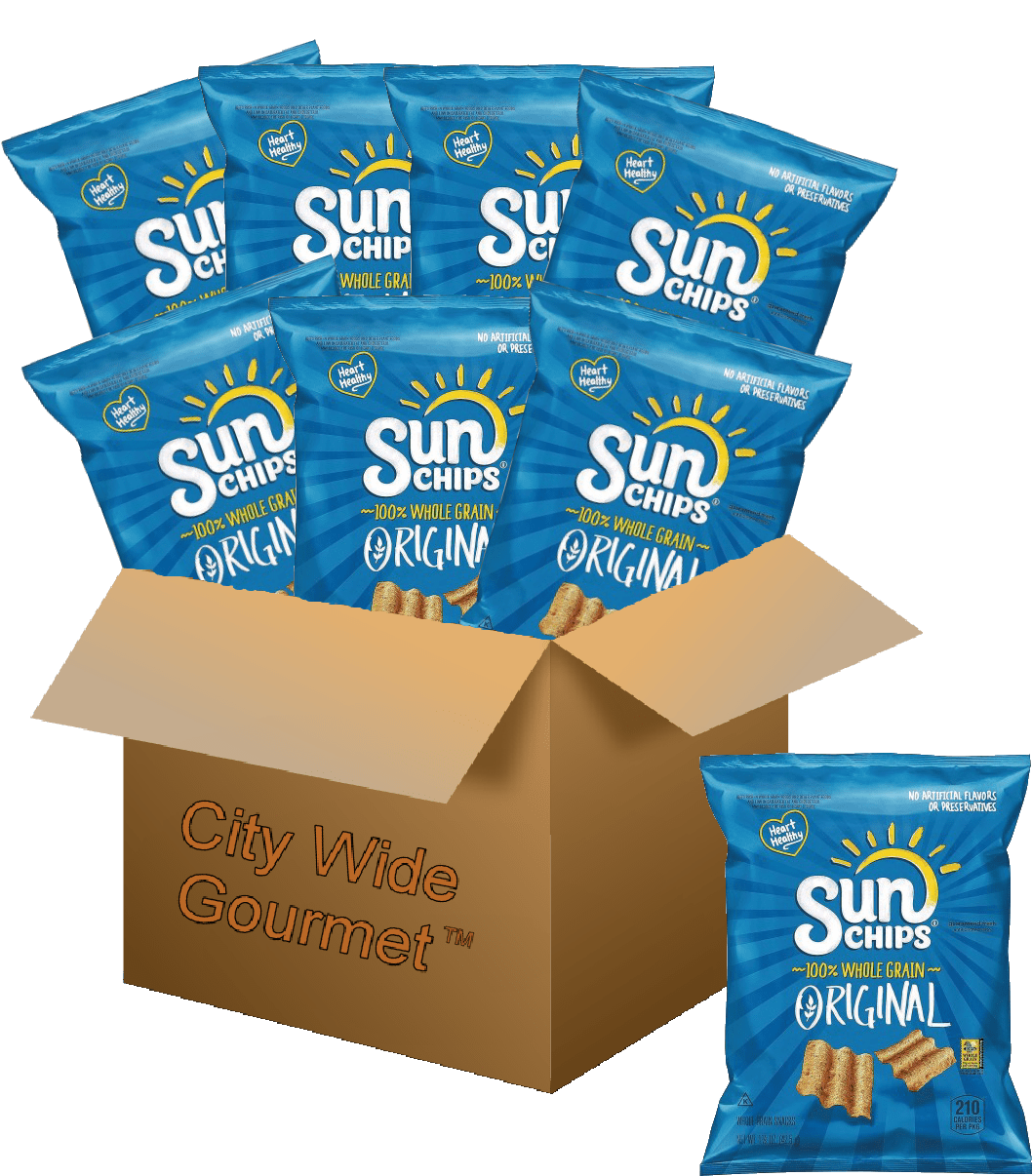 SunChips Original Flavored Whole Grain Snacks, 1.5 oz Bags - Pack of 8