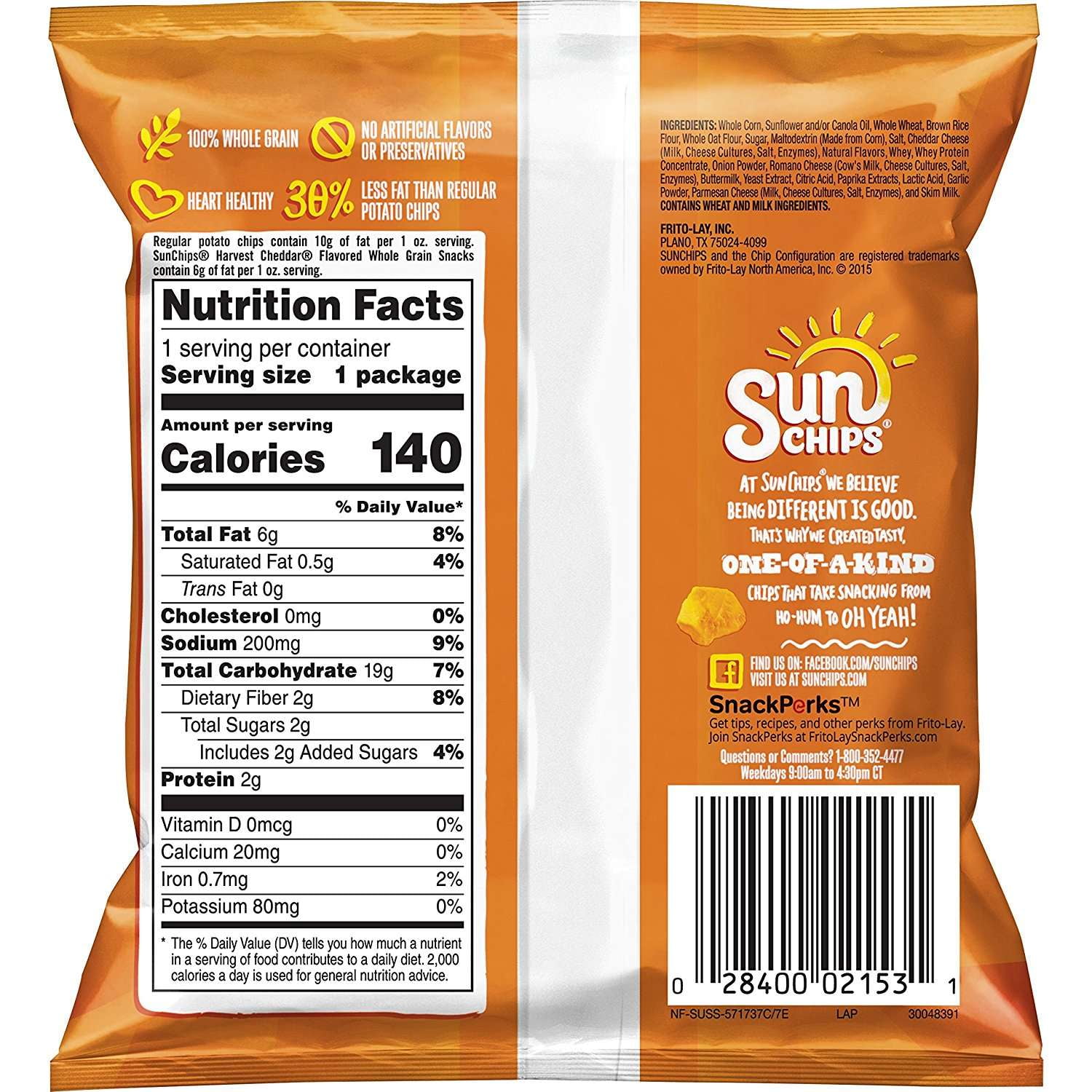SunChips Multigrain Chips Variety Pack - 40 Count, 1 oz Bags