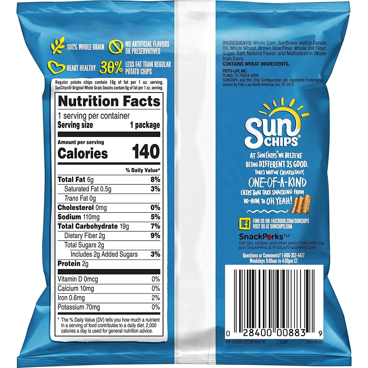 SunChips Multigrain Chips Variety Pack - 40 Count, 1 oz Bags
