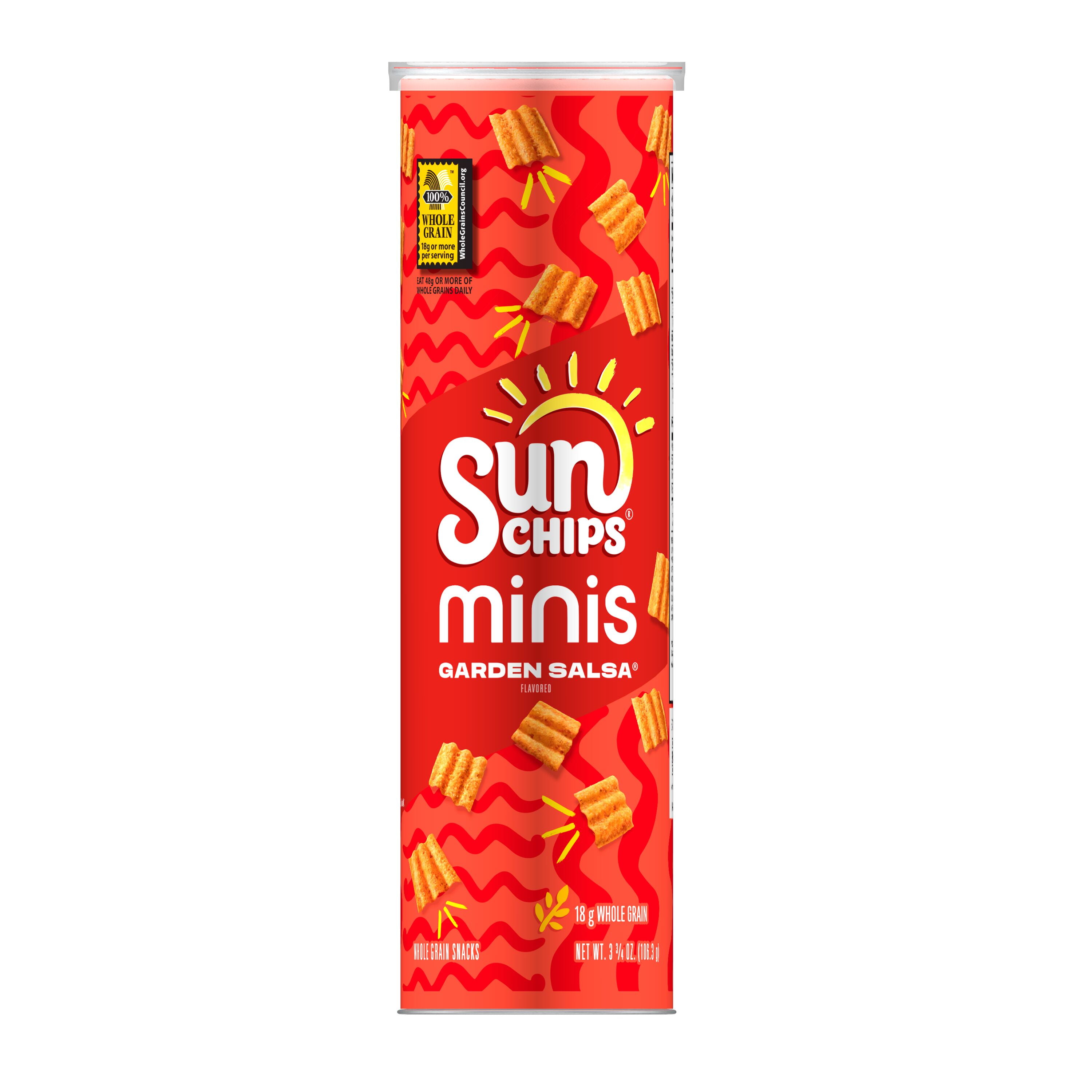 SunChips Minis Garden Salsa Flavored Canister, 3.75 oz (2 Pack)