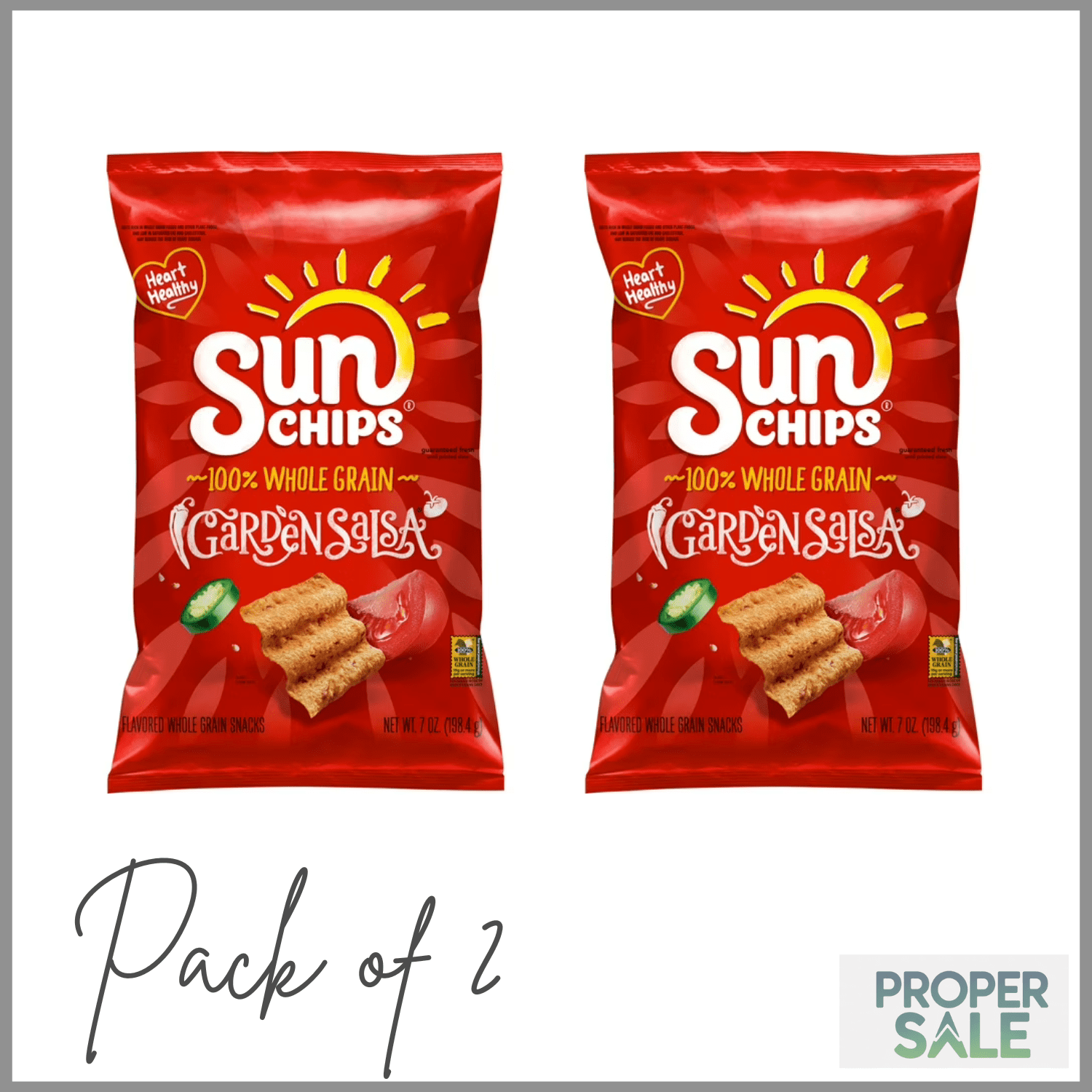 SunChips Garden Salsa Whole Grain Snacks, 7 oz x 2 Pack
