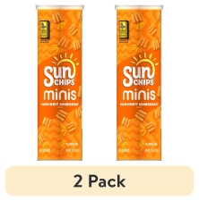 SunChips Minis Harvest Cheddar Snack Chips, 2-Pack, 3.75 oz Canister