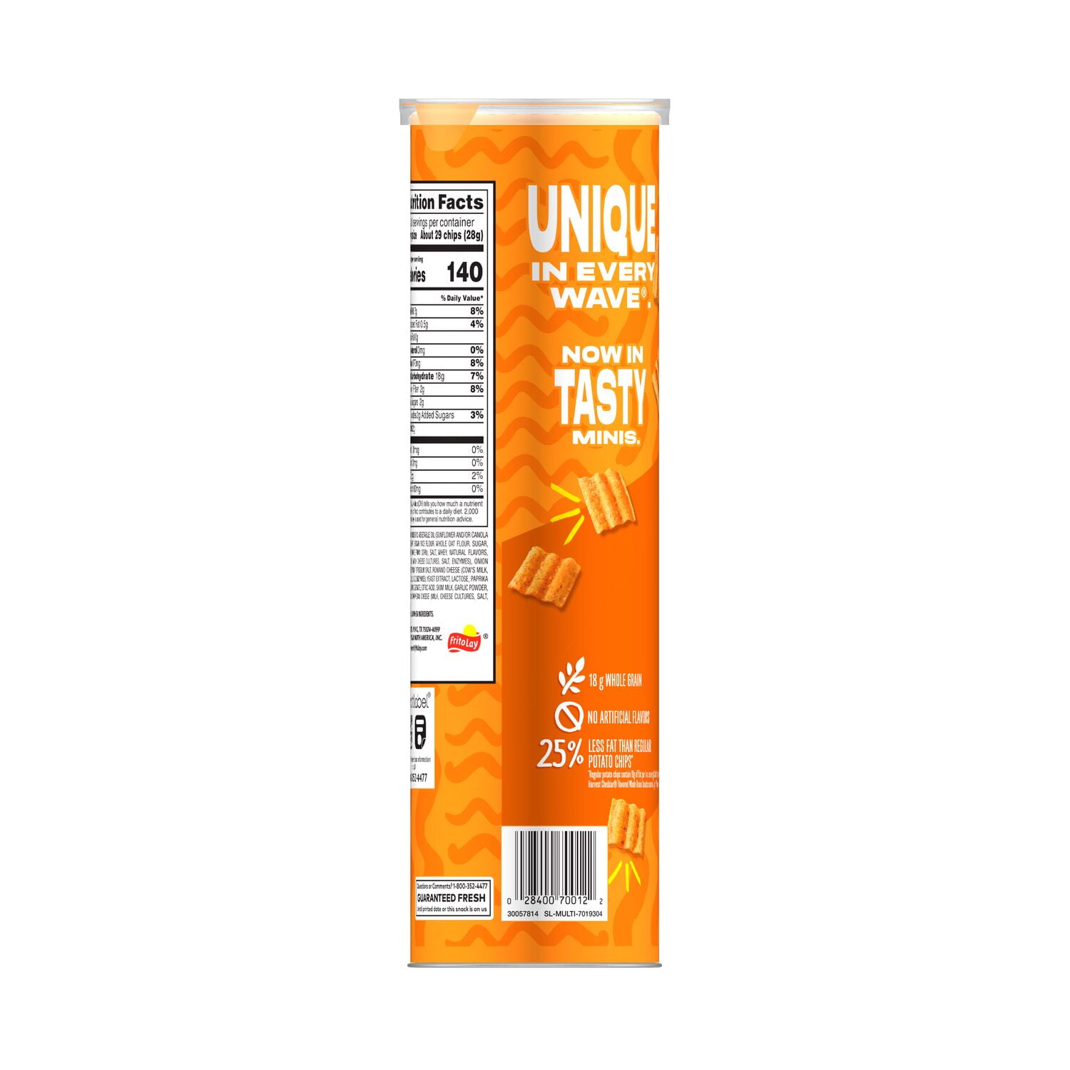 SunChips Minis Harvest Cheddar Snack Chips, 2-Pack, 3.75 oz Canister