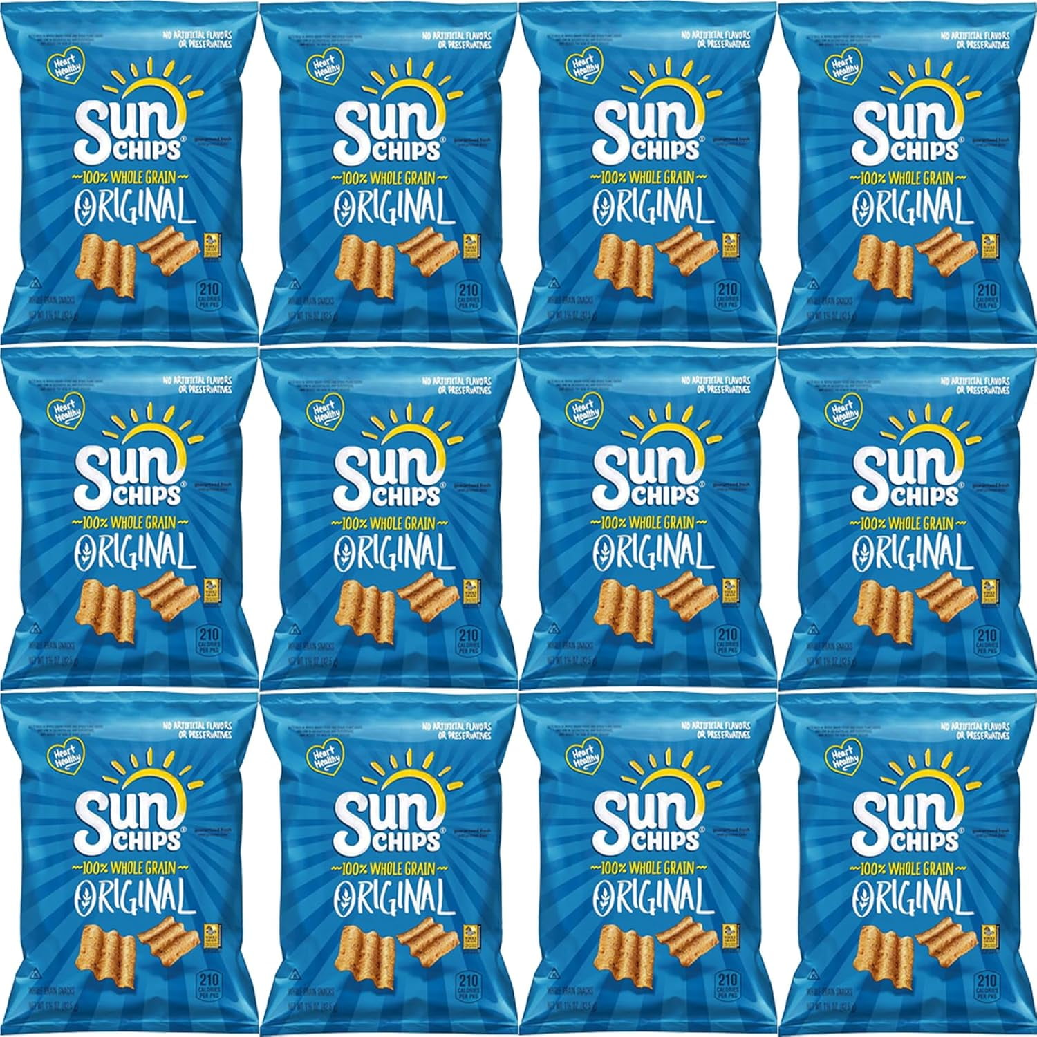 SunChips Original Multigrain Snack 1.5 oz Bags 12-Pack
