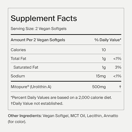Timeline Mitopure Urolithin A Supplement - Support Healthy Aging & Cellular Renewal - Muscle Strength & Longevity - 60 Softgels