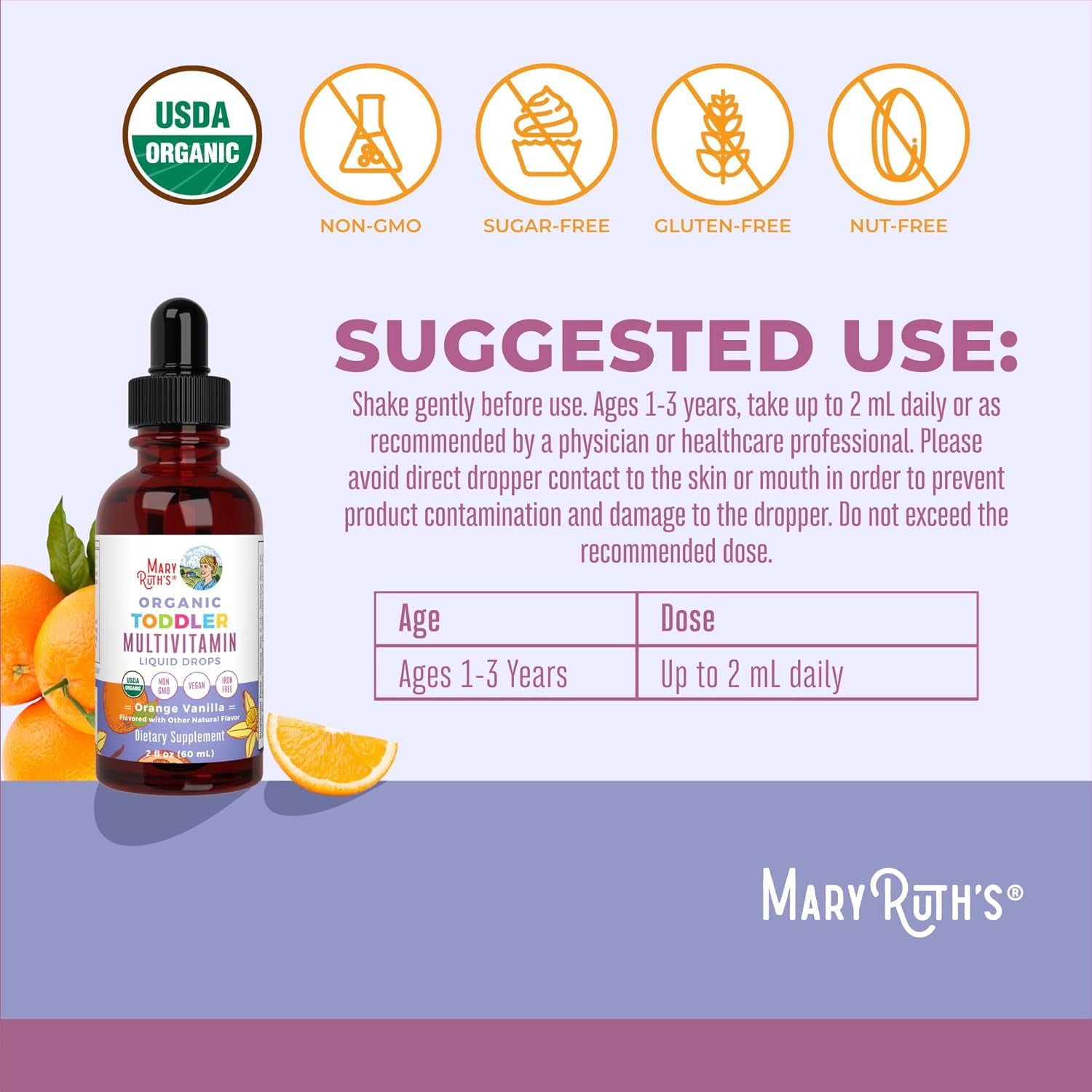 MaryRuth's Organic Kids Multivitamin Drops for Immune Support, 2 fl oz - Unisex