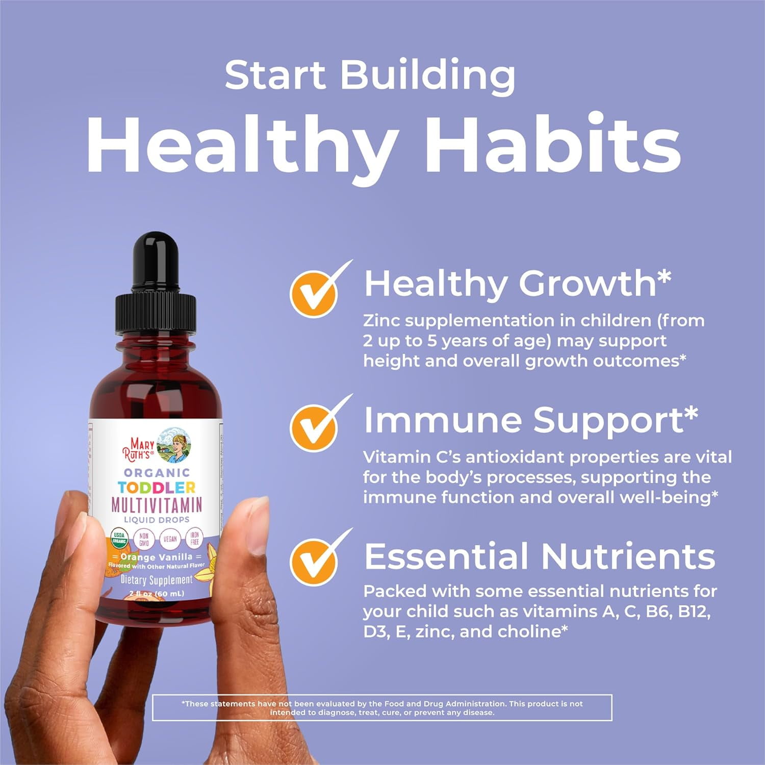 MaryRuth's Organic Kids Multivitamin Drops for Immune Support, 2 fl oz - Unisex