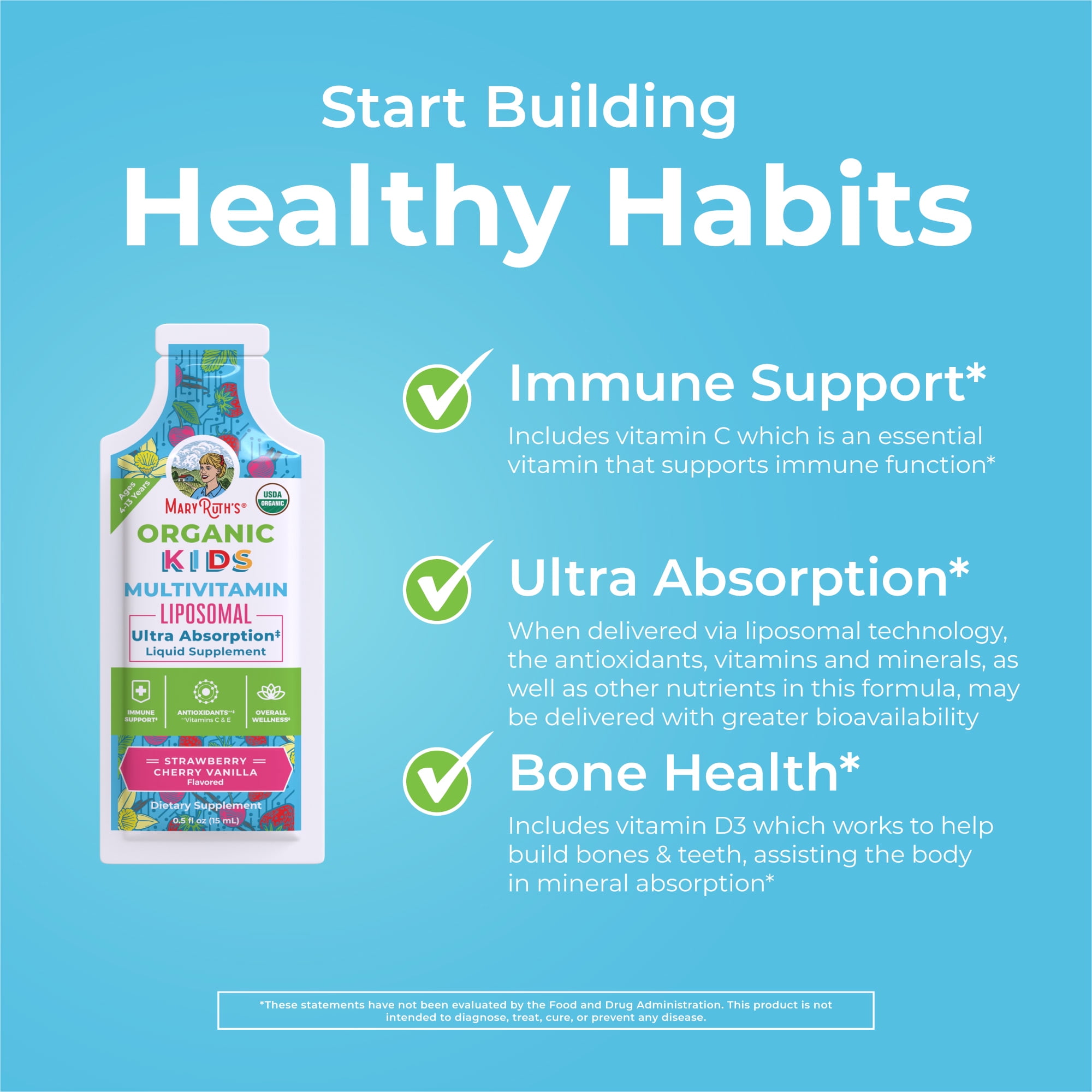 MaryRuth's Organic Liposomal Multivitamin Liquid for Kids by MaryRuth's - 14 Pack