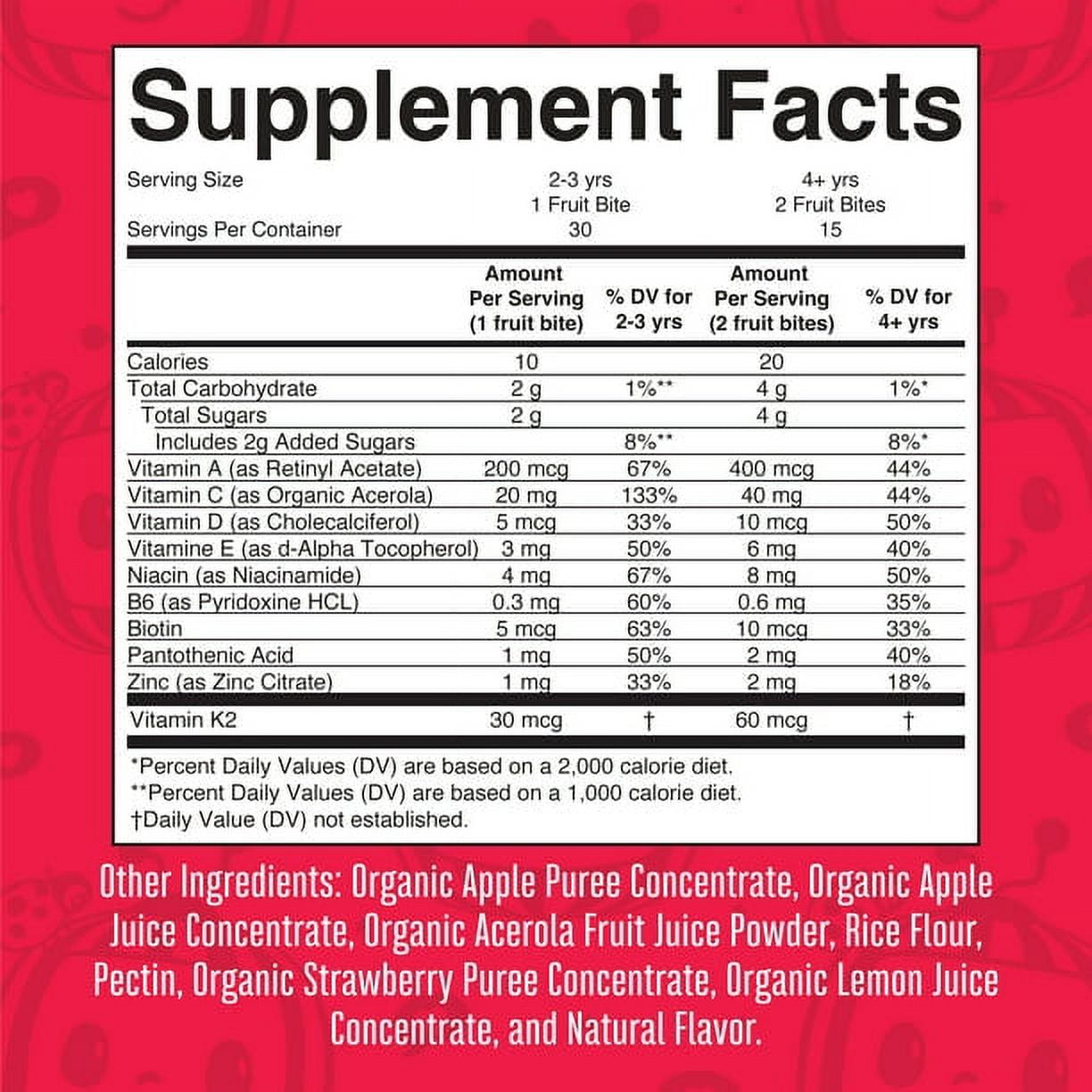 MaryRuth's Organic Vegan Strawberry Toddler Multivitamin Gummies for Kids, 30 Count