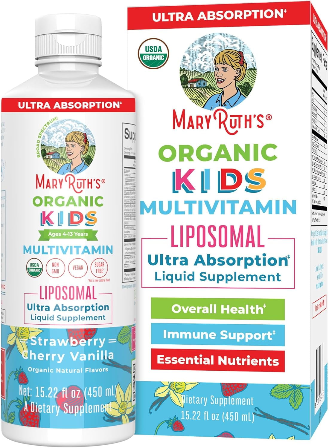 MaryRuth's Kids Sugar-Free Multivitamin Gummies 2-Month Supply, Ages 2+, Vegan, 60 Count