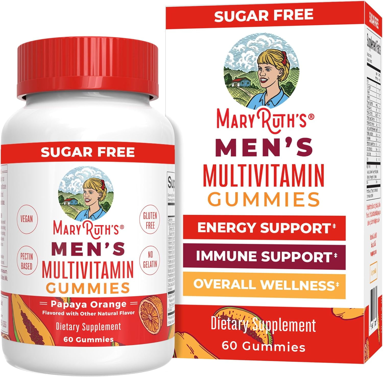 MaryRuth's Vegan Multivitamin Gummies with Vitamin D & E for Immune Support - 60 Count