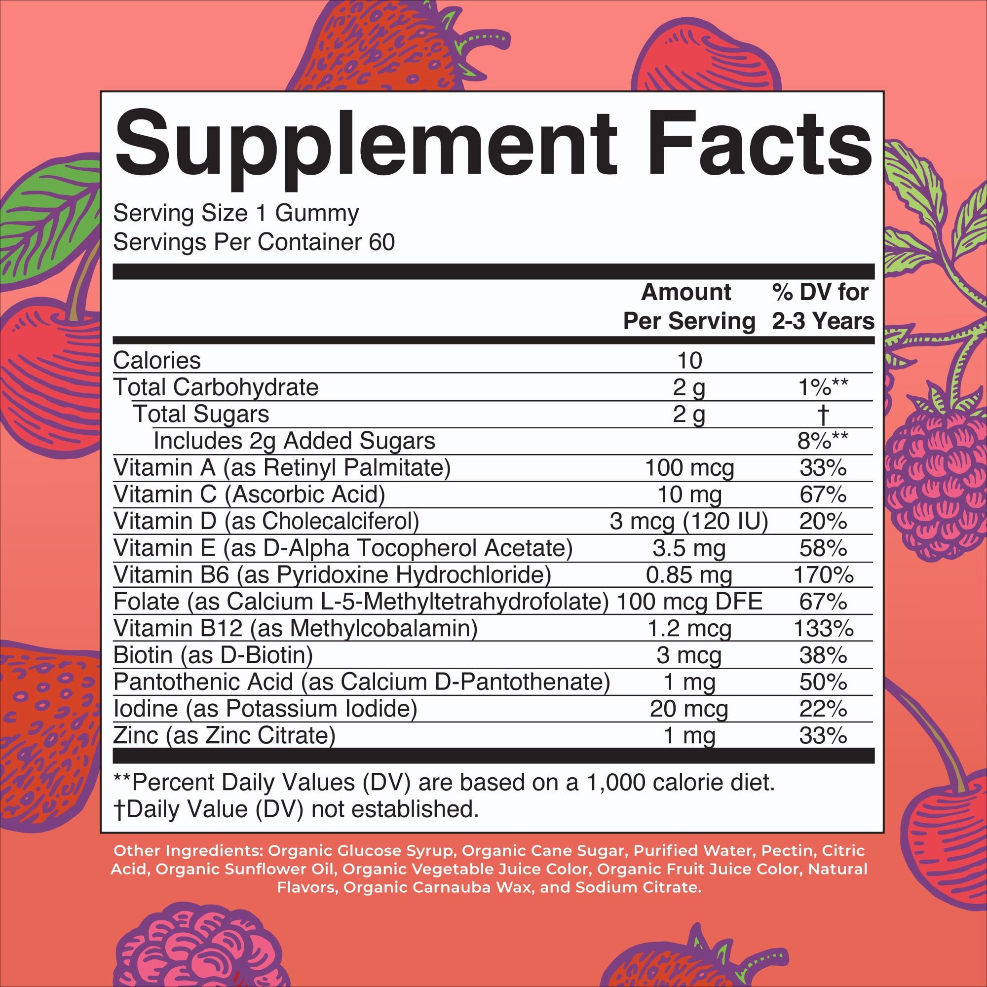 MaryRuth's Toddler Multivitamin Gummies - Mixed Berry & Cherry - 60 ct