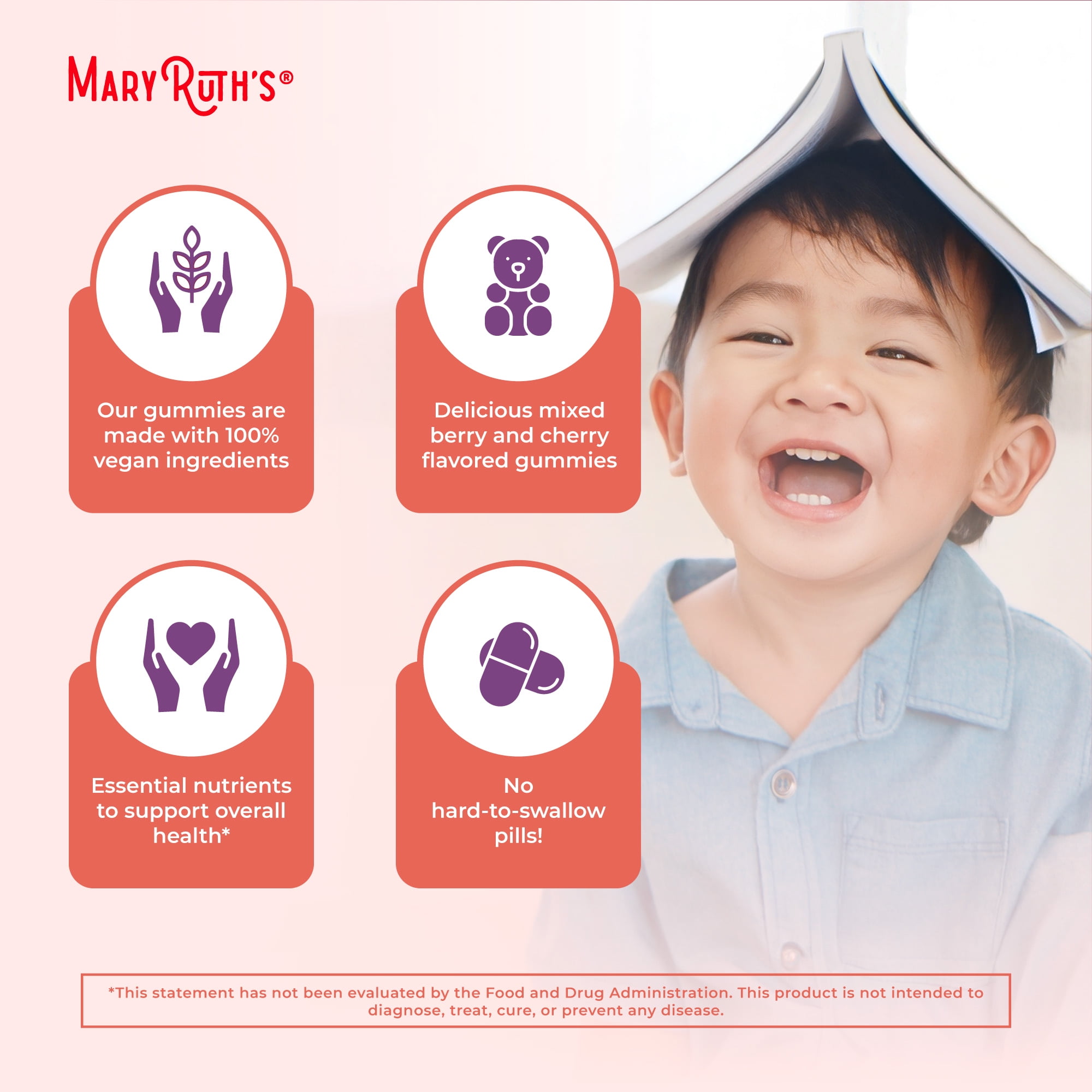 MaryRuth's Toddler Multivitamin Gummies - Mixed Berry & Cherry - 60 ct