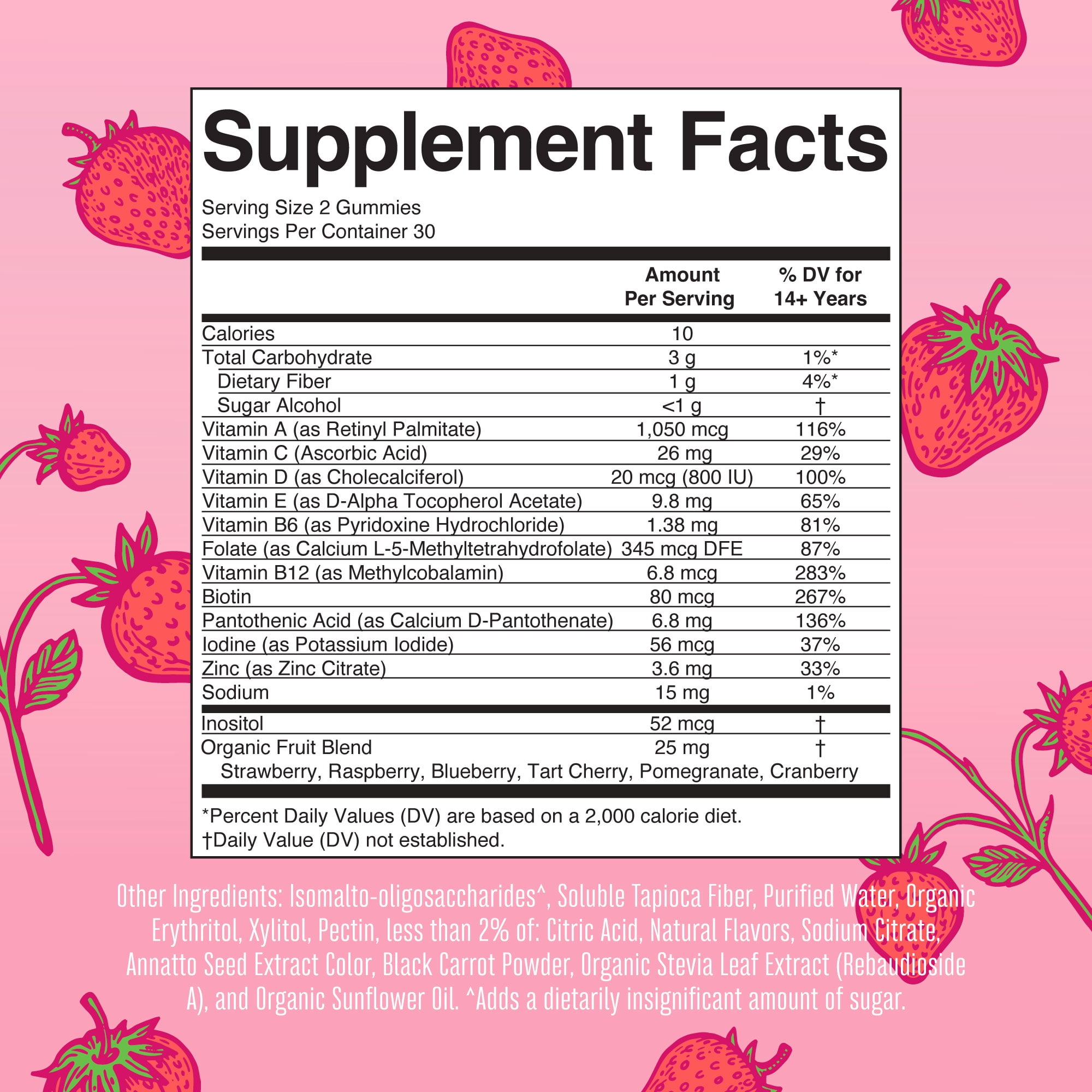 MaryRuth's Vegan Women's Multivitamin Gummies - Strawberry Flavor - 60 Count