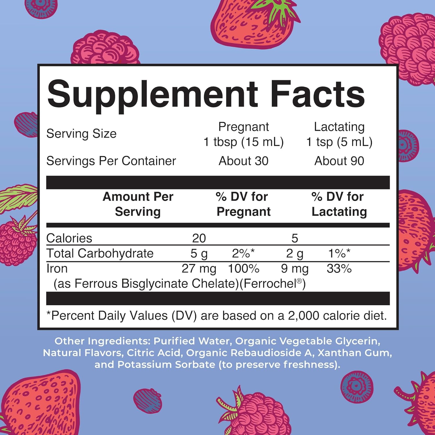 MaryRuth's Berry Prenatal Postnatal Iron Liquid Supplement - 15.22 oz