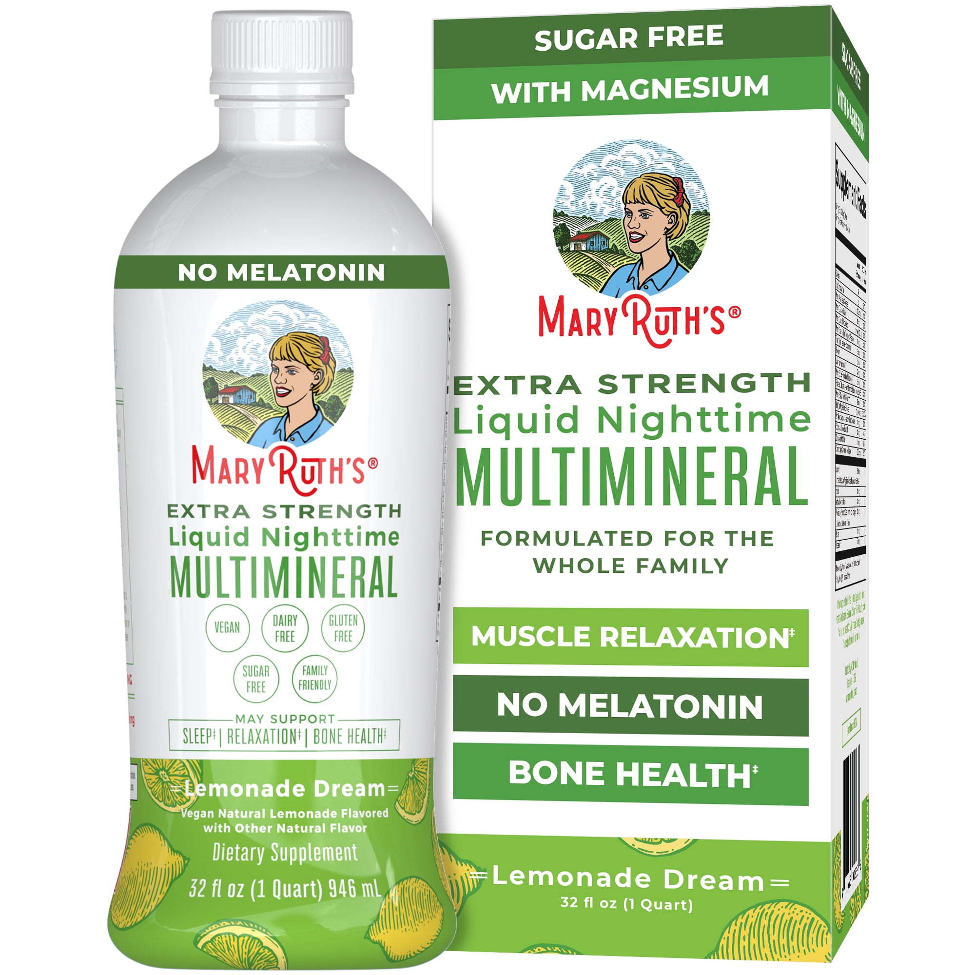 MaryRuth's Nighttime Multimineral Supplement with Magnesium for Muscle Relaxation - 32oz