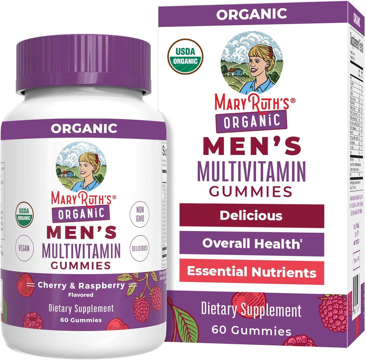 MaryRuth Men's Multivitamin Gummies - Cherry Raspberry, 60ct