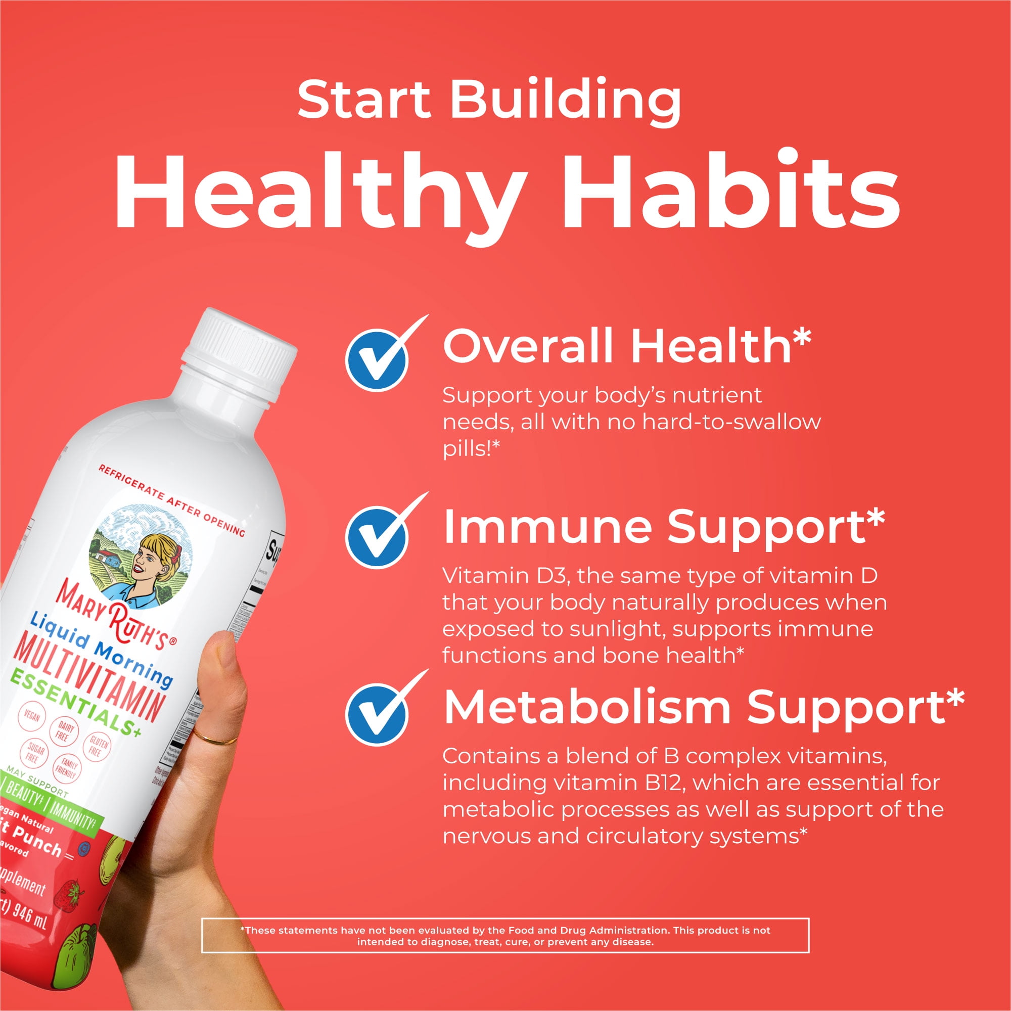 MaryRuth's Elderberry Immunity Support Multivitamin, Vitamins A C D E, 32 fl oz