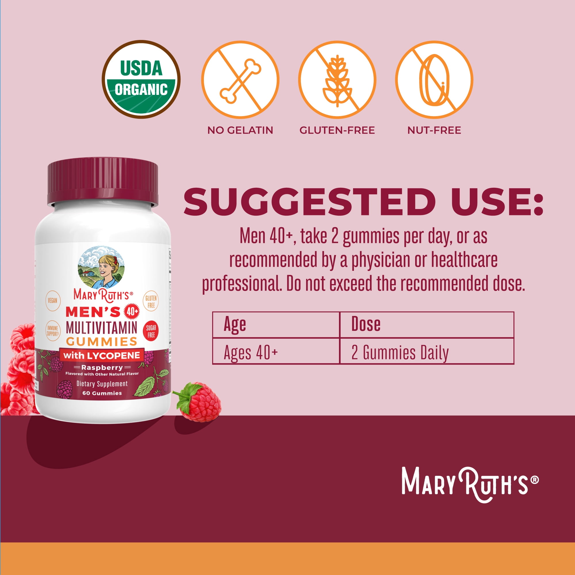MaryRuth's Men's Health Multivitamin Supplements with Lycopene by MaryRuth - Vegan & Non-GMO, 60 Count