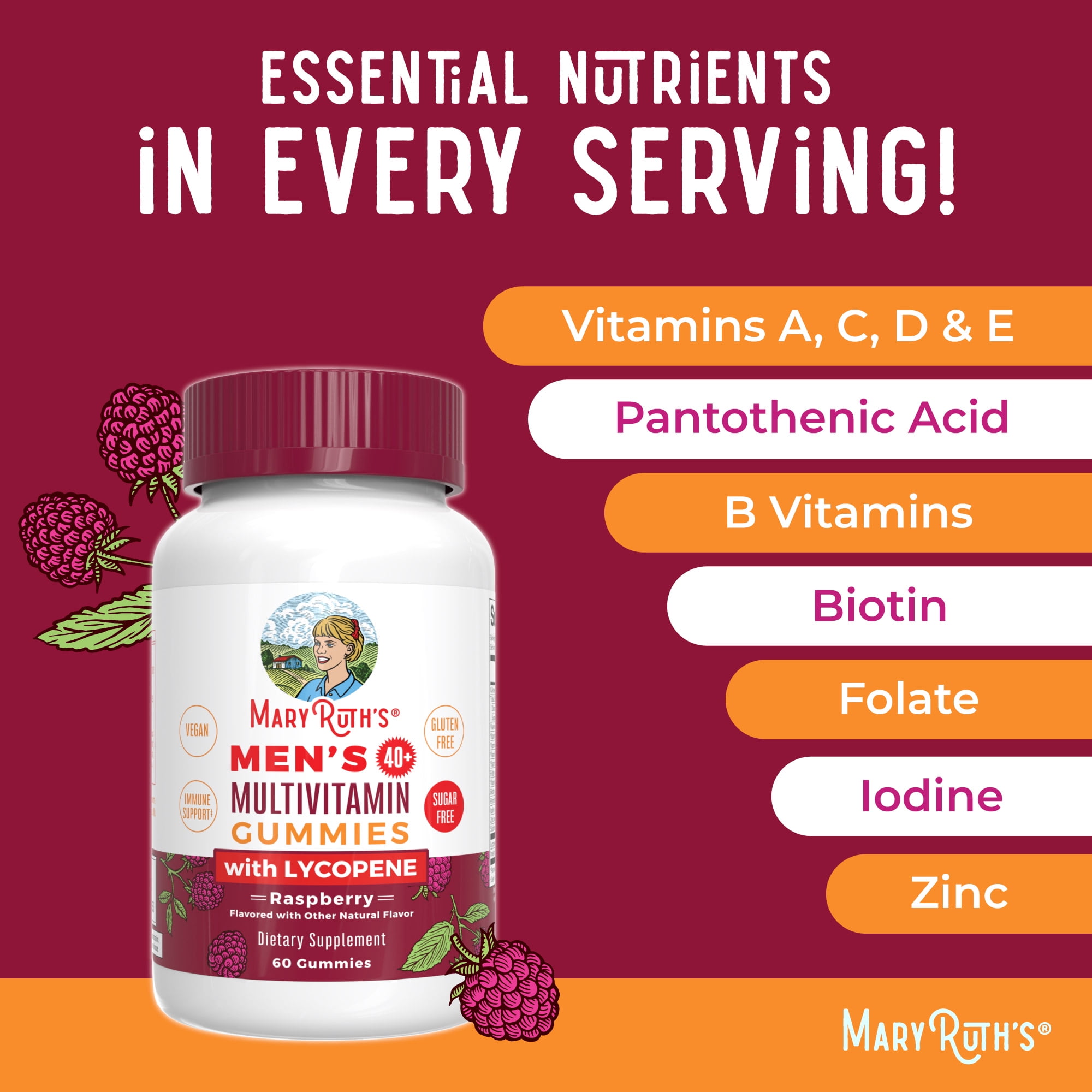 MaryRuth's Men's Health Multivitamin Supplements with Lycopene by MaryRuth - Vegan & Non-GMO, 60 Count