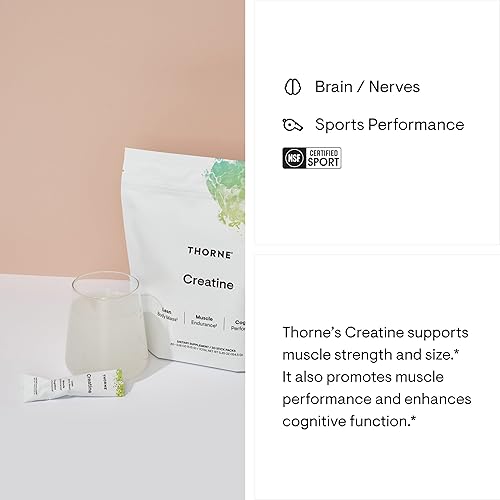 THORNE CREATINE MONOHYDRATE POWDER - MUSCLE SUPPORT & COGNITIVE FUNCTION - GLUTEN-FREE, KETO - NSF CERTIFIED - 5.45 OZ