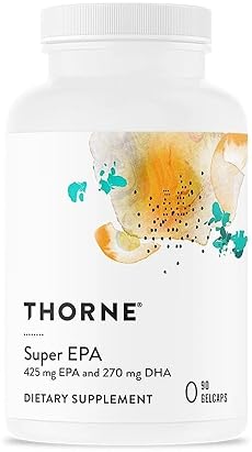 THORNE Super EPA Omega-3 Supplement 425mg EPA & 270mg DHA - Brain, Heart, Joint, Skin Support - 90 Gelcaps