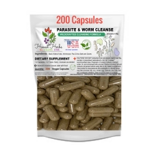 Honest Herbs  Natural Worm & Parasite Cleanse Formula - Black Walnut Hulls, Wormwood, Pau D'Arco, Clove - 200 Caps