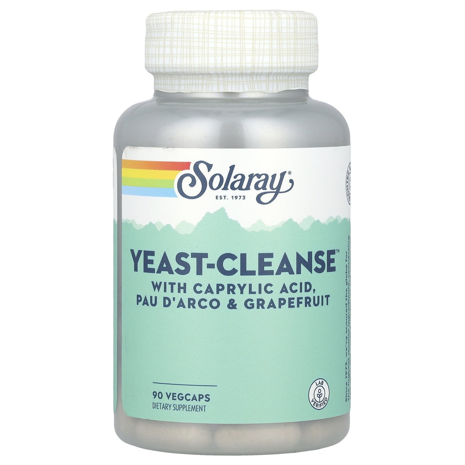 Solaray Yeast-Cleanse Capsules | Healthy Cleansing Support with Caprylic Acid & Herbal Extracts | 30 Servings