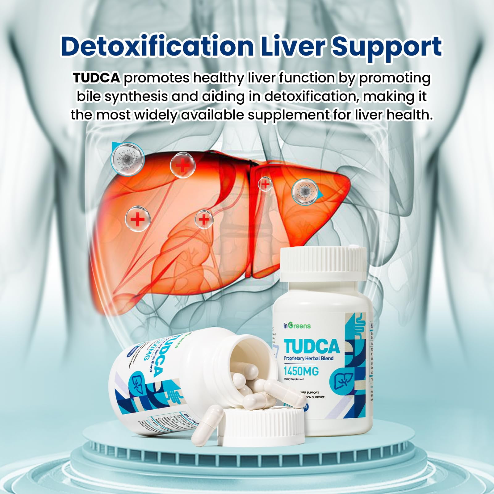 İngreens Powerful 1450MG TUDCA Liver Support Supplement for Detox & Repair, 60 Capsules