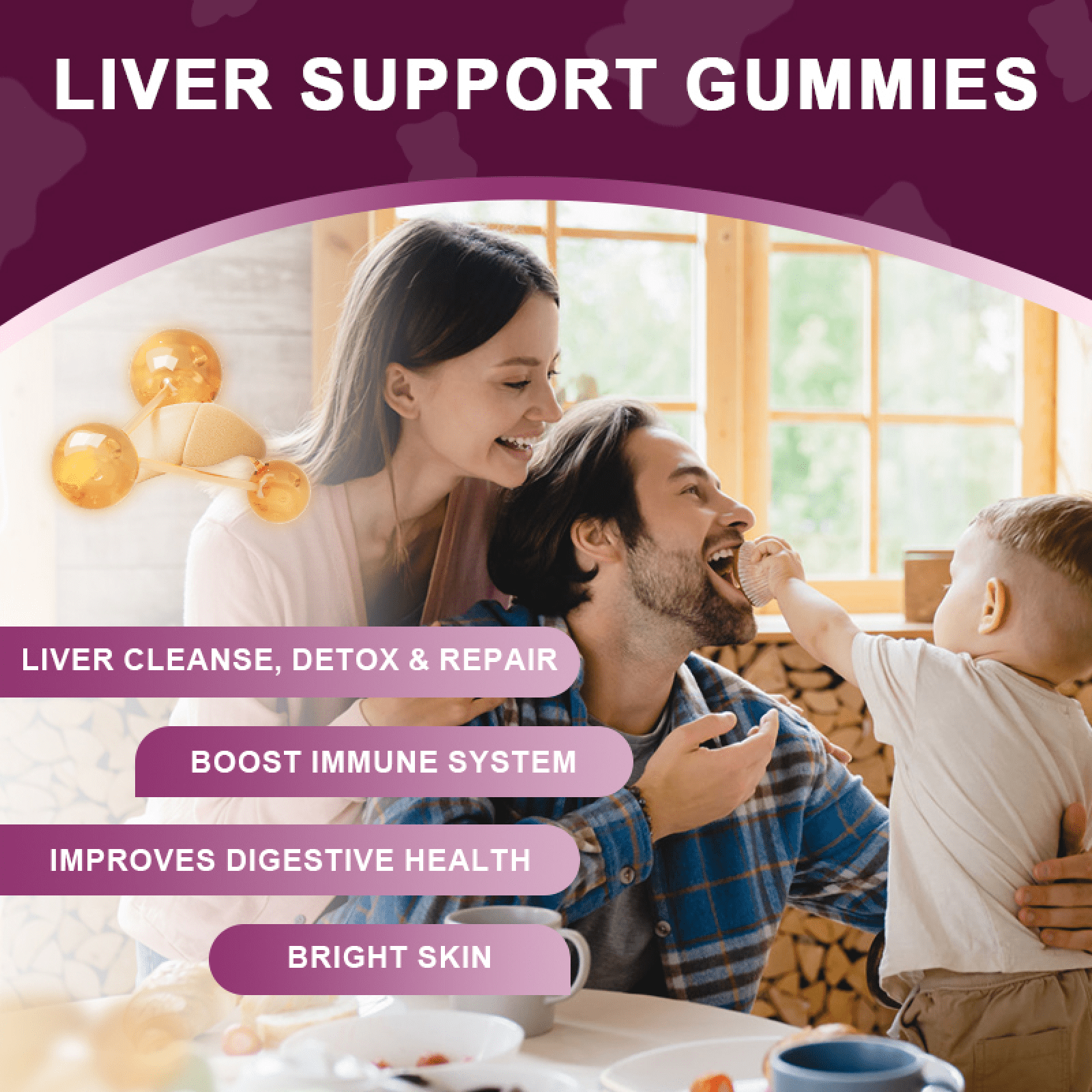 Beworths Liver Support Gummies with Milk Thistle Extract - Cleanse, Detox & Repair - 60 Gummies
