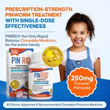 Pin-Rid Pinworm Treatment Pyrantel Pamoate 250mg 24 Chewable Tablets Family Size