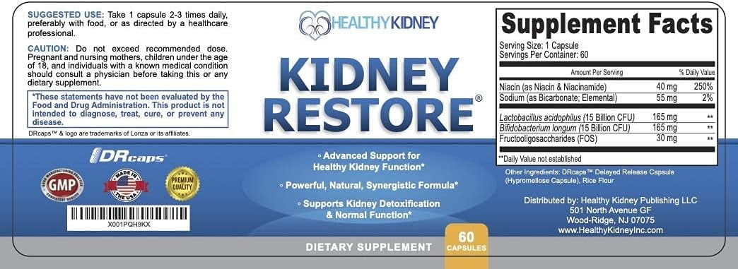 Kidney Restore: Detox Supplement with Vitamins for Optimal Kidney Function