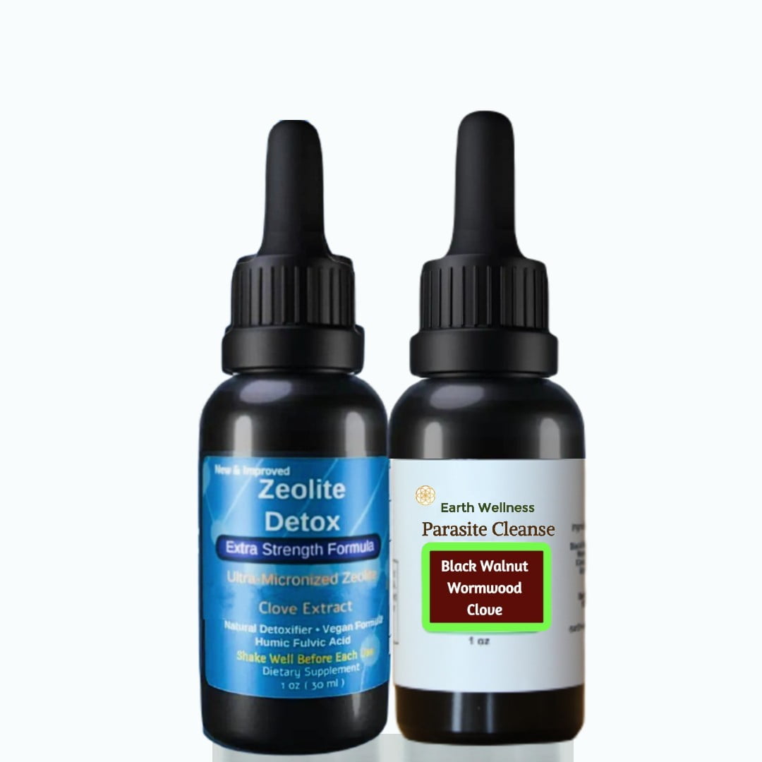 Earth Wellnes Zeolite Liquid Ultra METAL DETOX & PARASITE Wormwood Cleanse Combo