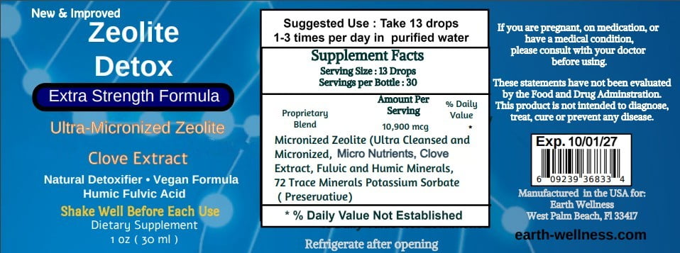Earth Wellnes Zeolite Liquid Ultra METAL DETOX & PARASITE Wormwood Cleanse Combo
