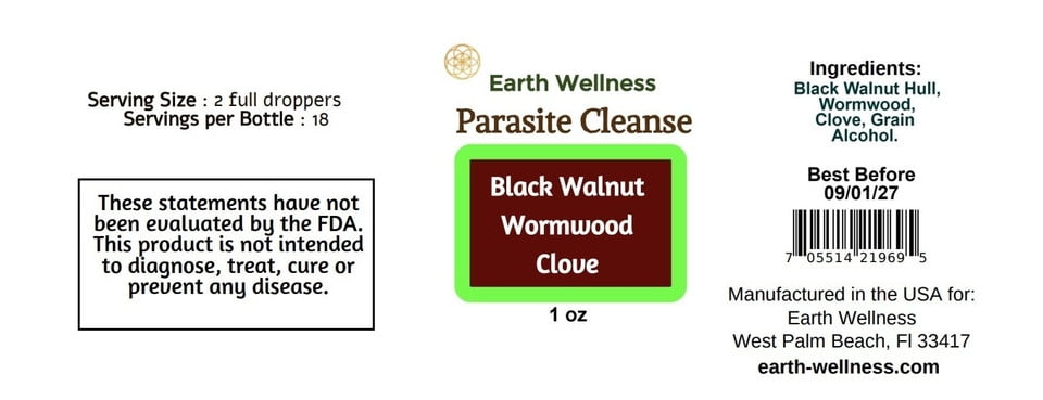 Earth Wellnes Zeolite Liquid Ultra METAL DETOX & PARASITE Wormwood Cleanse Combo